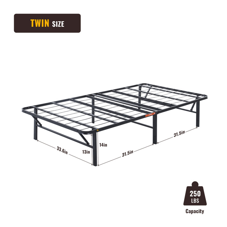 14" Bed Frame with Foldable Legs