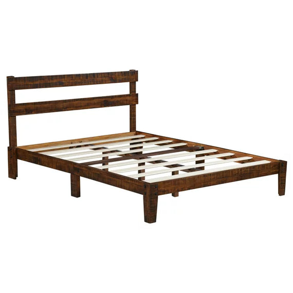 12 inch Classic Solid Wood Platform Bed with Headboard