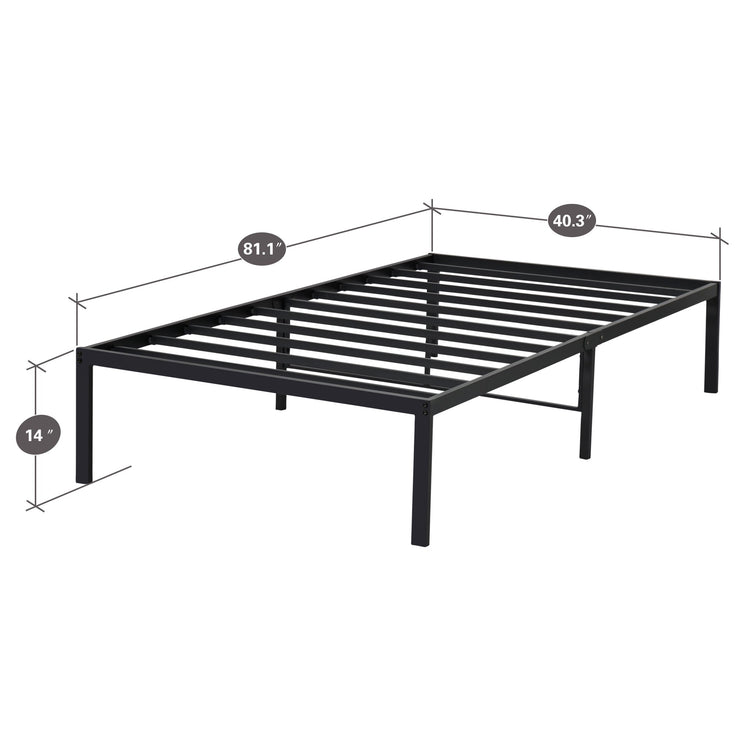 14" Durable Steel Slat Metal Platform Bed Frame